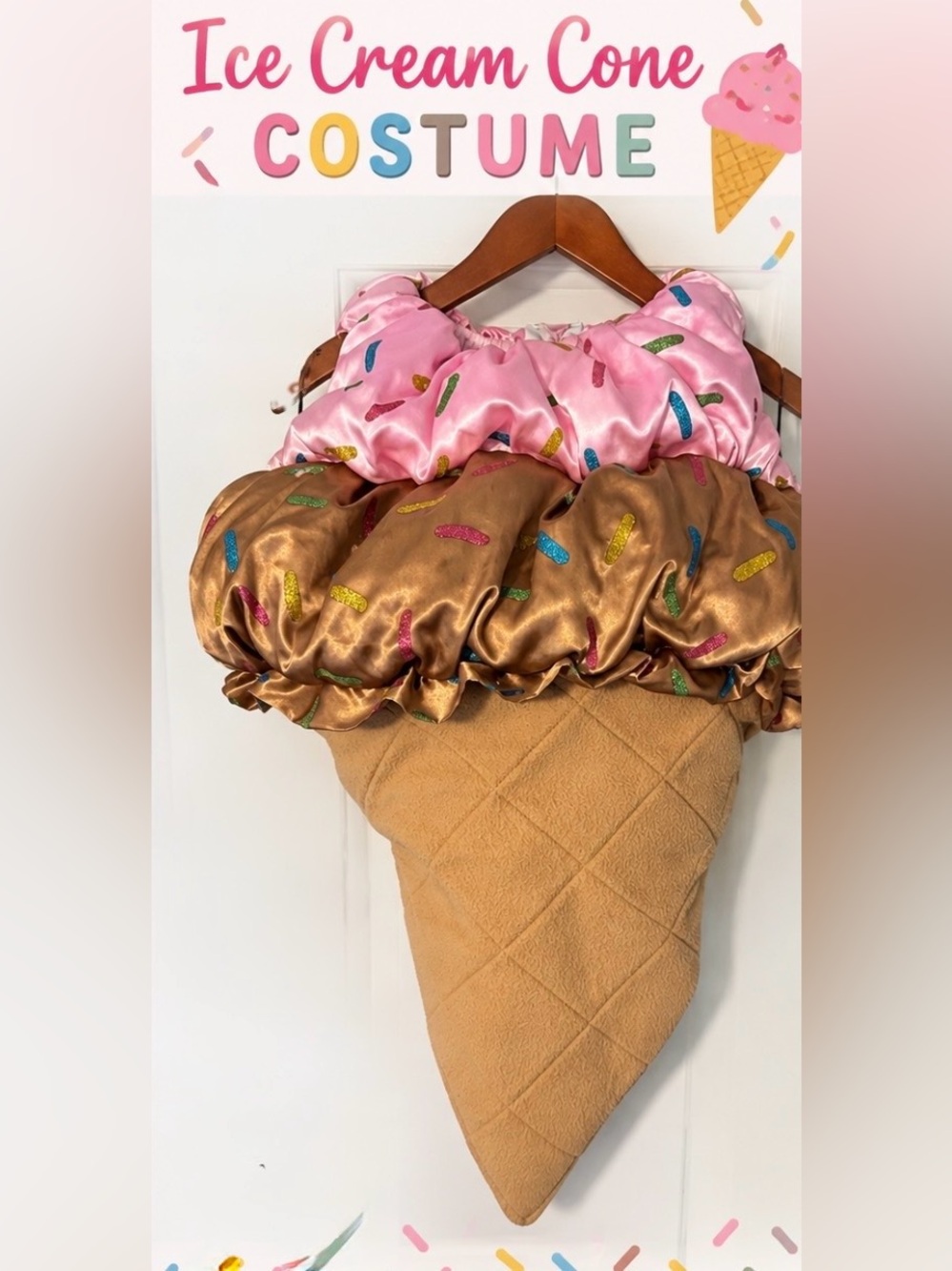 One of a Kind Ice Cream Cone Halloween Costume Toddler Size 2T